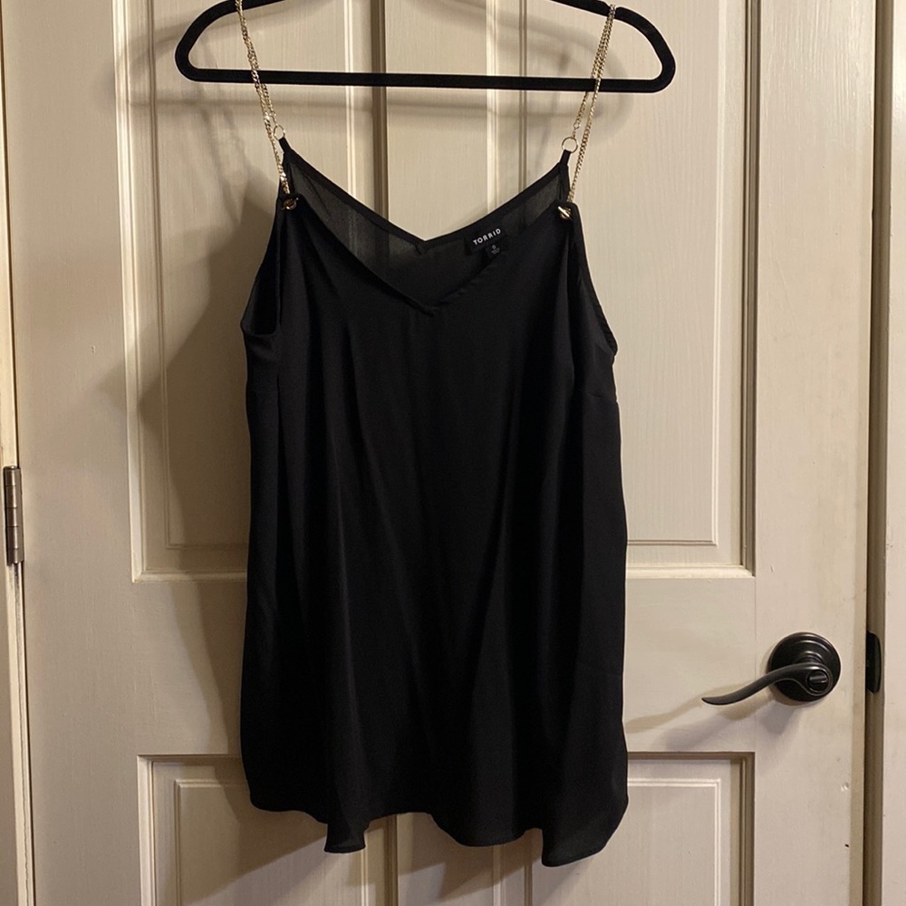 Torrid Size 0 Sophie Georgette Sheer Blouse with Chain Detail